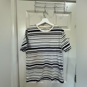 J. Crew Jeans Navy and Cream Striped Tee